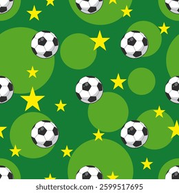 Ball seamless pattern background. Football illustration pattern. Ball background. Perfect for fabrics, textile, wallpaper, and decor. SSTKbackgrounds