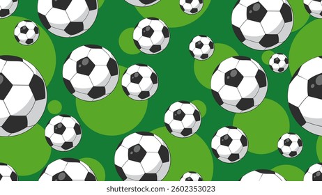 Ball seamless pattern background. Football illustration pattern. Ball background. Perfect for fabrics, textile, wallpaper, and decor. SSTKbackgrounds