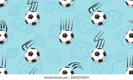 Ball seamless pattern background. Football illustration pattern. Ball background. Perfect for fabrics, textile, wallpaper, and decor. SSTKbackgrounds