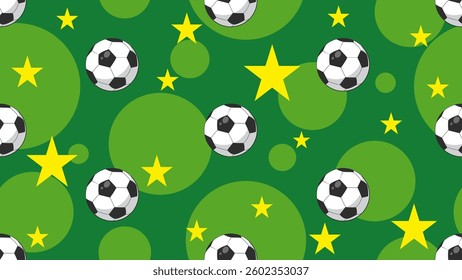Ball seamless pattern background. Football illustration pattern. Ball background. Perfect for fabrics, textile, wallpaper, and decor. SSTKbackgrounds