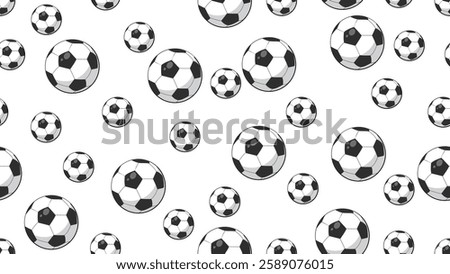 Ball seamless pattern background. Football illustration pattern. Ball background. Perfect for fabrics, textile, wallpaper, and decor. SSTKbackgrounds