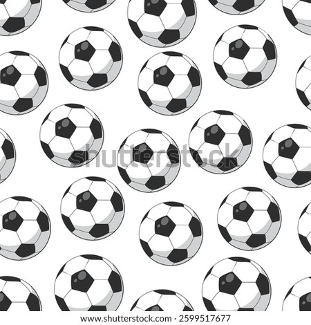 Ball seamless pattern background. Football illustration pattern. Ball background. Perfect for fabrics, textile, wallpaper, and decor. SSTKbackgrounds