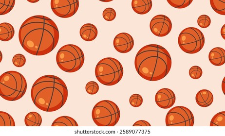 Ball seamless pattern background. Ball illustration pattern. Ball background. Perfect for fabrics, textile, wallpaper, and decor. SSTKbackgrounds