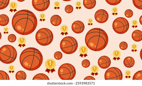 Ball seamless pattern background. Ball illustration pattern. Ball background. Perfect for fabrics, textile, wallpaper, and decor. SSTKbackgrounds