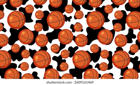 Ball seamless pattern background. Ball illustration pattern. Ball background. Perfect for fabrics, textile, wallpaper, and decor. SSTKbackgrounds