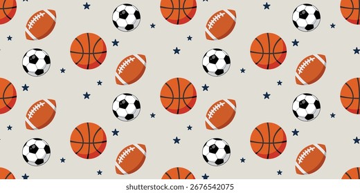 Ball nahtlose Muster Hintergrund. Ball Illustrationsmuster. Ballhintergrund. Perfekt für Stoffe, Textilien, Tapeten und Dekor. SSTKontexte