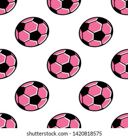 Ball Seamless Pattern. Soccer Ball Seamless Pattern. Football. Cartoon Ball on white background isolated. Stock Vector Illustration. Cartoon style. 