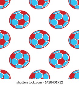 Ball Seamless Pattern. Soccer Ball Seamless Pattern. Football. Cartoon Ball on white background isolated. Stock Vector Illustration. Cartoon style. 