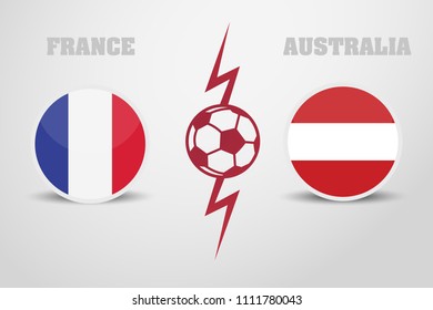 ball is separated by two flags. France vs Australia