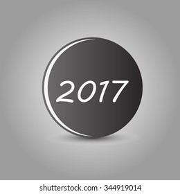 ball with shadow on yellow background year 2017 vector