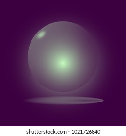 Ball with the shadow in purple. Vector illustration.