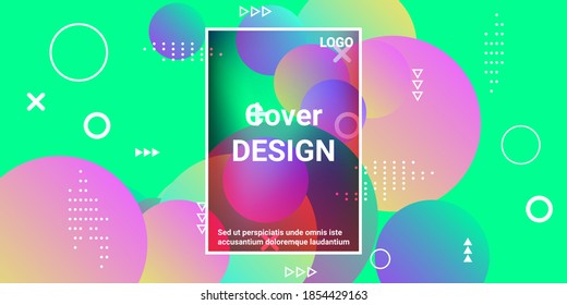 Kugelförmige Farbverläufe.  Kreative geometrische Tapete. Vektorgrafik 3D.  Magazinstil. Vektorclip-Kunst.