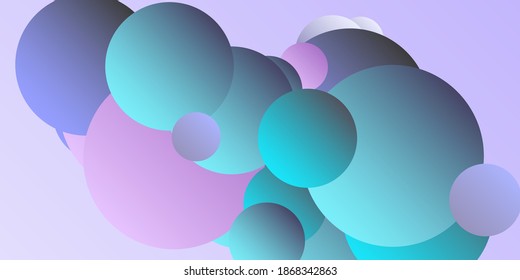 Gradientes de forma de bola.  Papel geométrico creativo. Ilustración vectorial 3d.  Estilo de revista. Imágenes prediseñadas de vectores.
