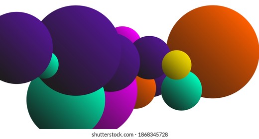 Ball shape gradients.  Creative geometric wallpaper. Vector 3d illustration.  Abstract geometric background design.