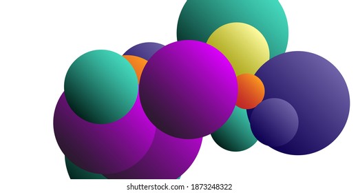 Ball shape gradients.  Creative geometric wallpaper. Vector 3d illustration.  Abstract geometric background design.