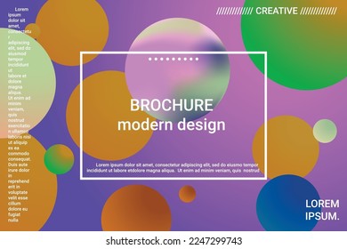 Gradientes de forma de bola. Fondo abstracto futurista. Gradiente brillante. Ilustración geométrica vectorial. Imagen de fondo con bolas para banner, afiche, diseño de portada.