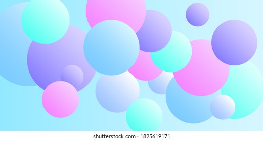 Ball shape gradients.  Multicolored balls for design 3D illustration.  Magazine style. Vector clip art.