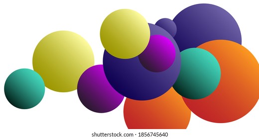 Gradientes de forma de bola.  Bolas multicolores para la ilustración 3D de diseño.  Estilo de revista. Imágenes prediseñadas de vectores.