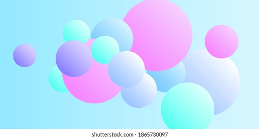 Ball shape gradients.  Multicolored balls for design 3D illustration.  Abstract geometric background design.