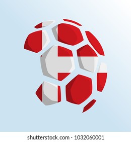 ball shaped of flag, denmark flag, football themed