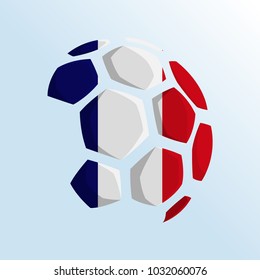 ball shaped of flag, france flag, football themed