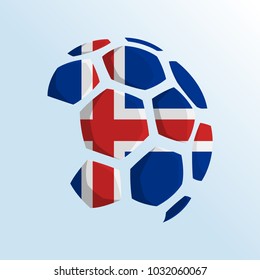 ball shaped of flag, iceland flag, football themed