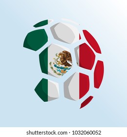 ball shaped of flag, mexico flag, football themed