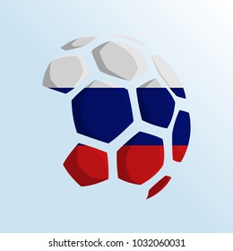 ball shaped of flag, russia flag, football themed