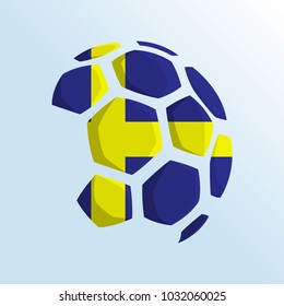 ball shaped of flag, sweden flag, football themed