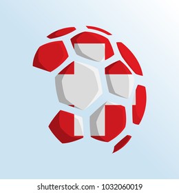 ball shaped of flag, switzerland flag, football themed