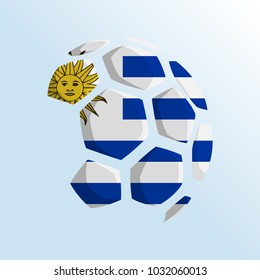 ball shaped of flag, uruguay flag, football themed