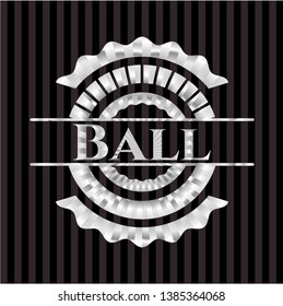 Ball silver badge. Vector Illustration. Mosaic.