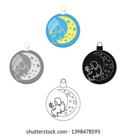 Ball single icon in cartoon,black style.A toyvector symbol stock illustration web.