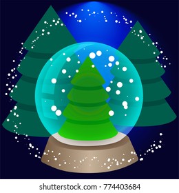 ball with snow, christmas ball
