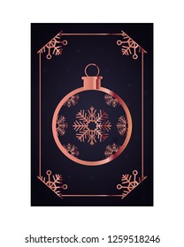ball snowflake decoration dark background card