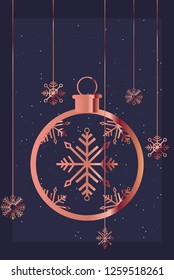 ball snowflake decoration dark background card