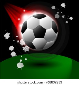 Ball in the soccer field background