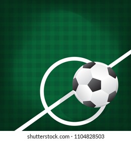 Ball for soccer or football on green color background