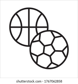 ball sport basket and football icon