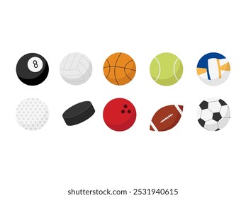Conjunto de Elementos de Design de Esporte de Bola 