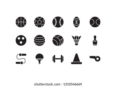 Ball and sport element icon in trendy flat style. Vector graphic illustration. Editable stroke. EPS 10. 