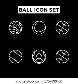 Ball Sport Icon Set Outline Style For Your Design