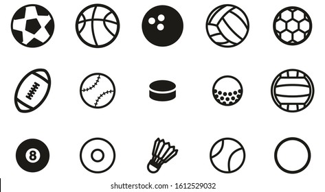 Balls Icons Black Flat Design Vector Stock Vector (Royalty Free) 1029499738