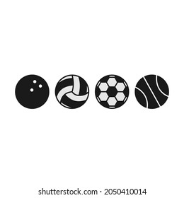 ball sports silhouette vector bundle