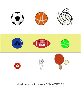 Ball sports vector, ball vector set