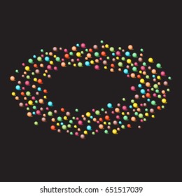 Ball sprinkles of various taste for donut and cake topping. Vector Illustration