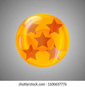 ball star. crystal ball with five stars