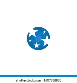Ball and star symbol logo
