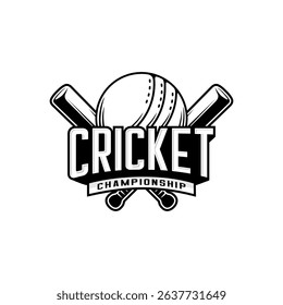Ball and stick cricket logo