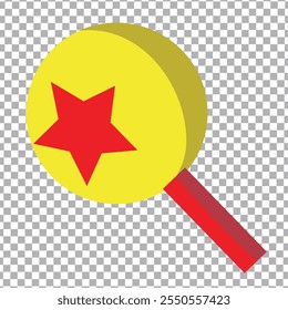 A ball stick with a red star on it, vector illustration